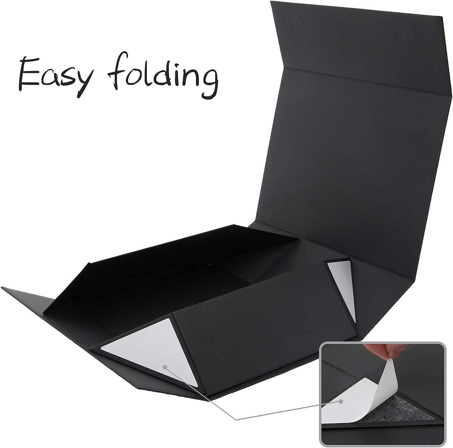 Black Foldable Gift Box with Magnet Seal - Image 4